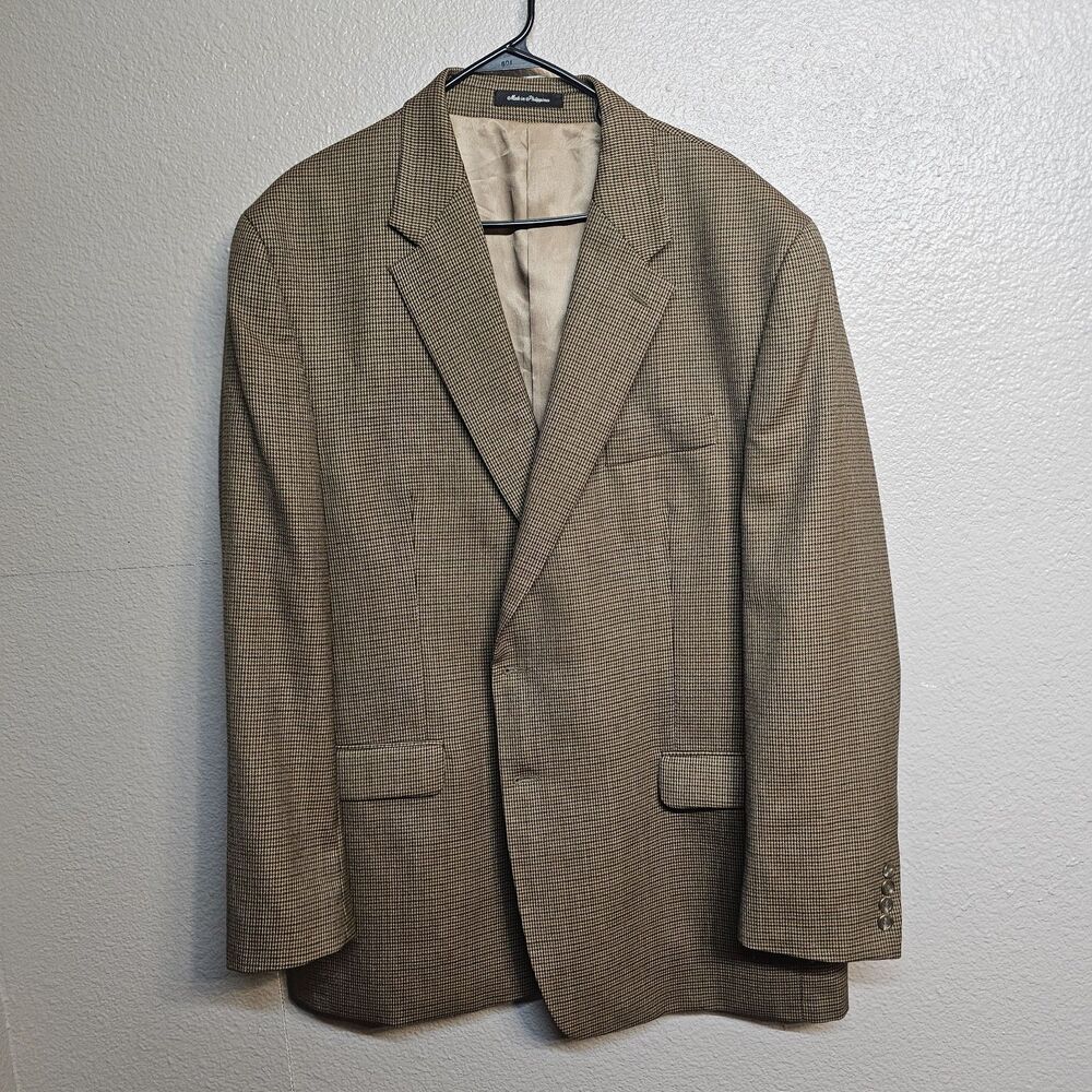 Lauren Ralph Lauren Men's 48L 100% Wool Houndstooth Sport Coat Blazer 2 Button